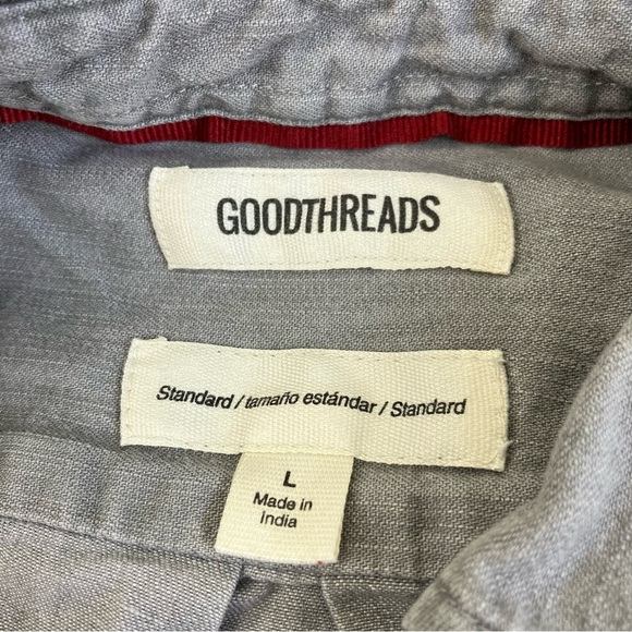 Good Threads Standard Fit grey Button Up Casual Mens Large - Picture 5 of 8